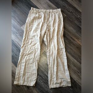Monkl Beige Linen Pants Size Large Women’s